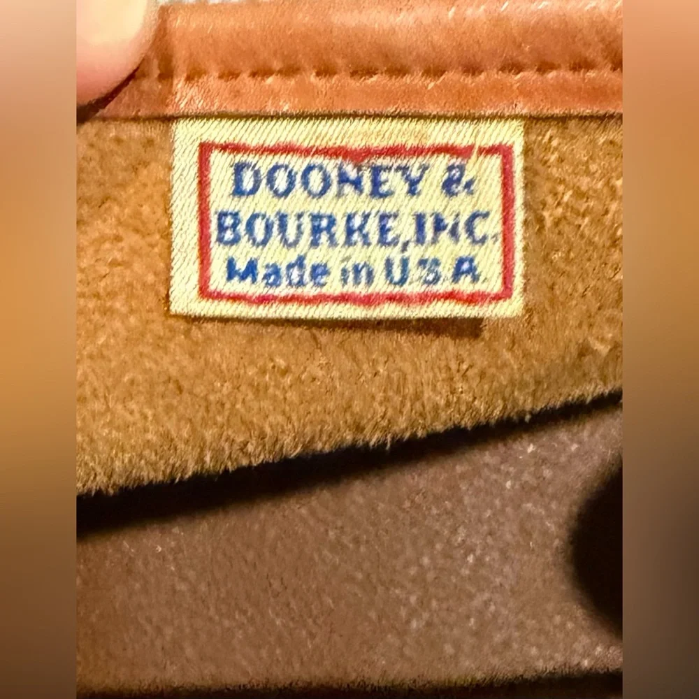 Vintage Dooney & Bourke Carpet Bag Small R47 Brown and Tan Purse Satchel Tote - Picture 3 of 7